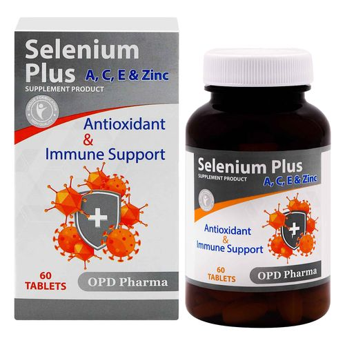 قرص سلنیوم پلاس او پی دی فارما 60 عددی،OPD PHARMA SELENIUM PLUS A,C,E &ZINC