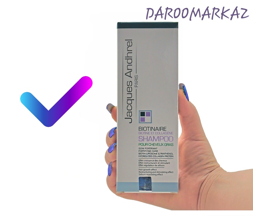 شامپو تقویت کننده مو حاوی بیوتین و کلاژن ژاک آندرل پاریس (موهای چرب)