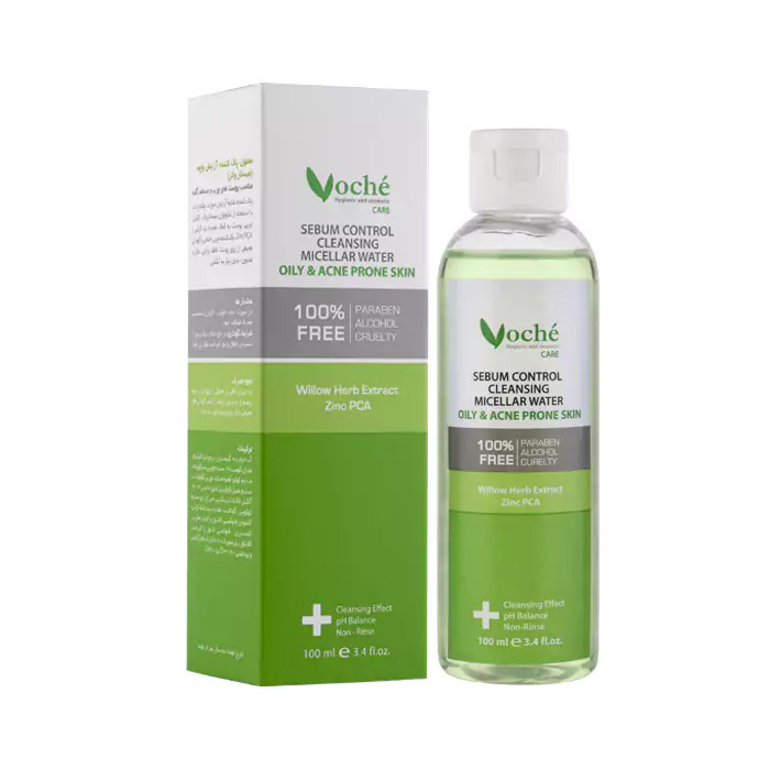 محلول پاک کننده آرایش پوست چرب وچه miscellar water voche