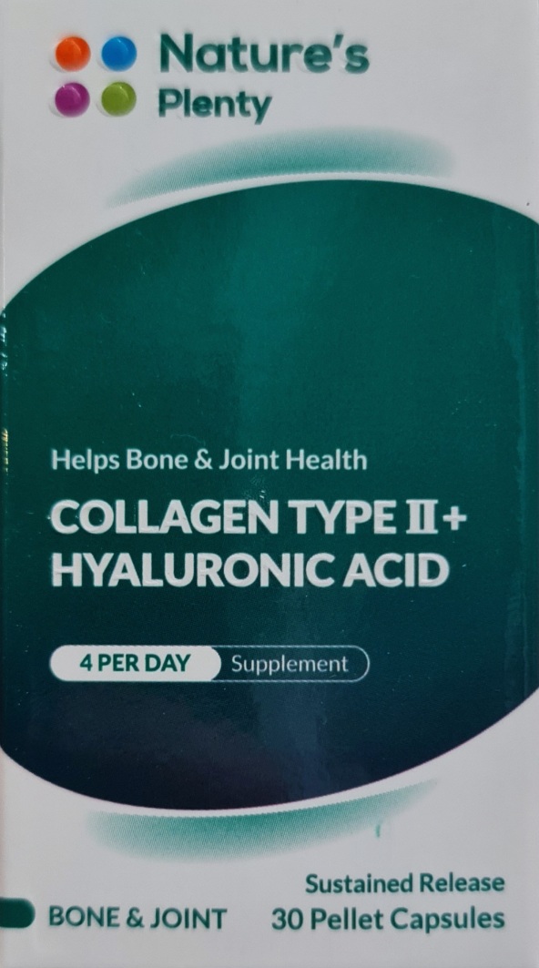 کپسول کلاژن نوع دو پلاس هیالورونیک اسید نیچرز پلنتی بسته ۳۰ عددی COLLAGEN TYPE 2