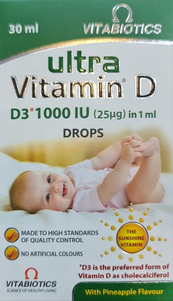 قطره اولترا ویتامین د3 1000 ULTRA D3 طعم اناناس