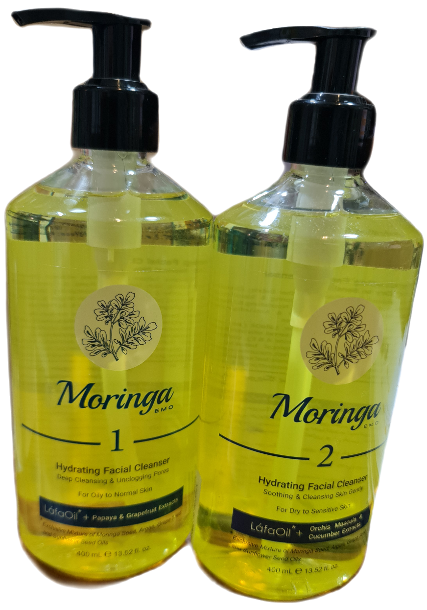 ژل شست وشو و آبرسان صورت مورینگا امو پوستهای چرب، مختلط و معمولی  MORINGA ¹