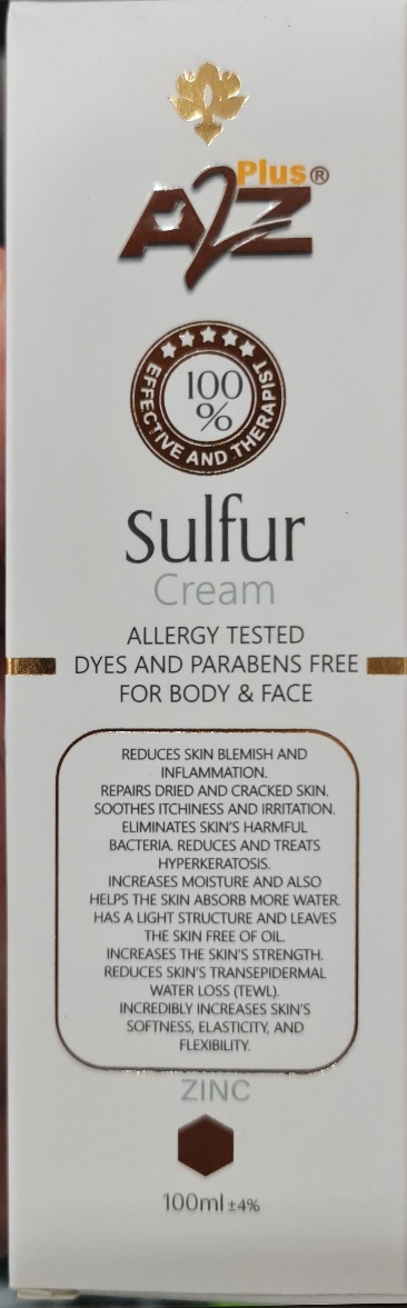 کرم نرم کننده و مرطوب کننده حاوی گوگرد ای تو زدA2Z 100 ML