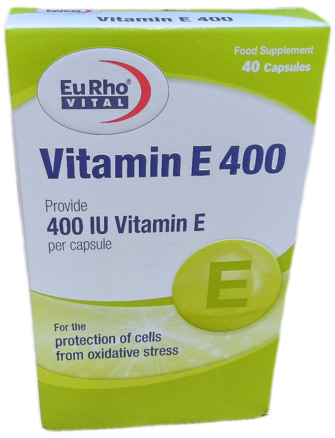 کپسول ویتامین ای 400 میلیگرم یورو ویتال بسته چهل عددی Eu Rhovital