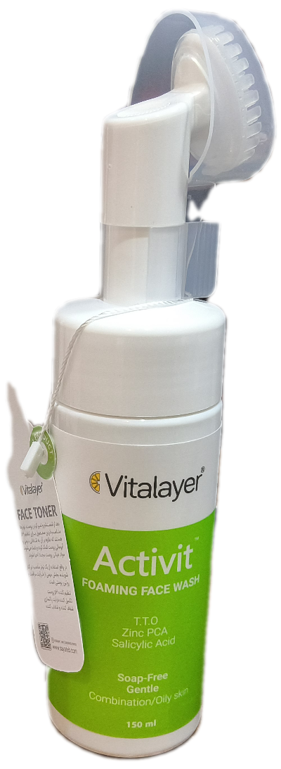فوم شستشوی صورت ویتالیر اکتی ویت برای پوستهای چرب و مختلط، VITALAYER ACTIVIT 150 ML