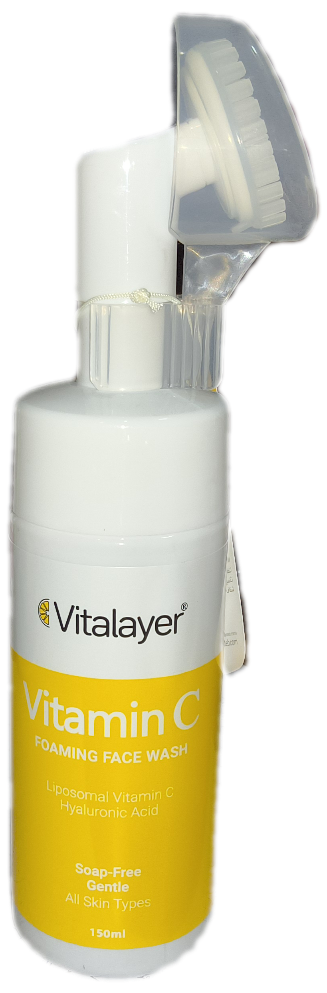 فوم  شستشوی صورت ویتالیر حاوی ویتامین سی و هیالورونیک اسید، VITALAYER VITAMIN C 150 ML