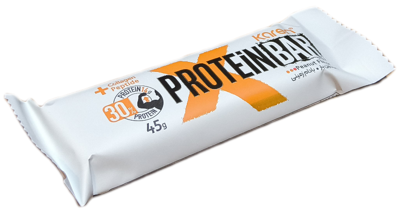 شکلات پروتئین بار کارن با طعم بادام زمینی پروتئین بار ۴۵ گرم، PROTEIN BAR KAREN