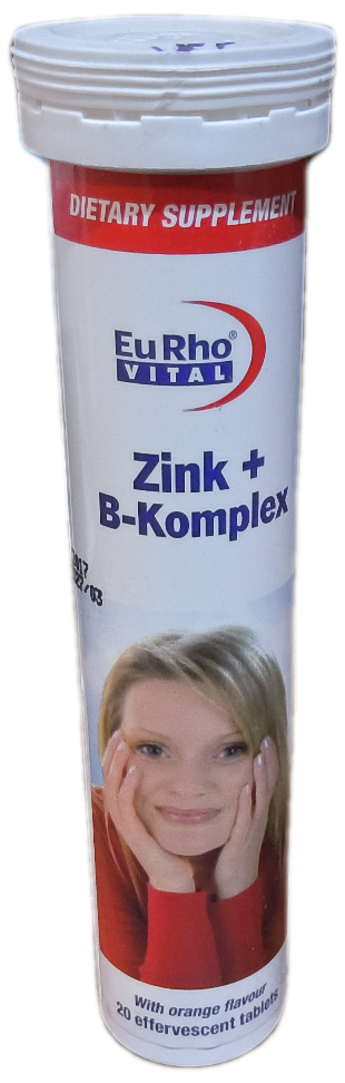 قرص جوشان زینک پلاس ب کمپلکس بیست عددی، ZINK PLUS B COMPLEX EURHO VITAL EFF