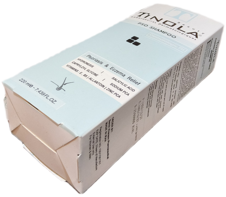 شامپو پی اس او تینولا حاوی سالیسیلیک اسید مناسب پسوریازیس سر ۲۲۰ میلی لیتر، TINOLA PSO SHAMPOO