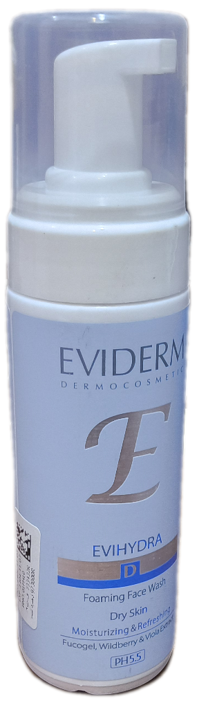 فوم شست و شوی صورت پوست خشک اوی هیدرا اویدرم، EVIHYDRA 150 ML