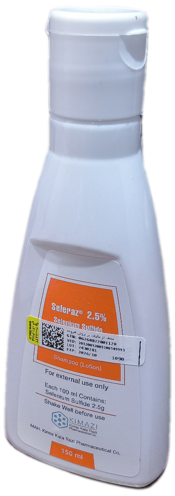 شامپو سلنیوم سولفاید ۲.۵ درصد کیمیا کالا ۱۵۰ میلی لیتر، SELERAZ 2.5 %SHAMPOO