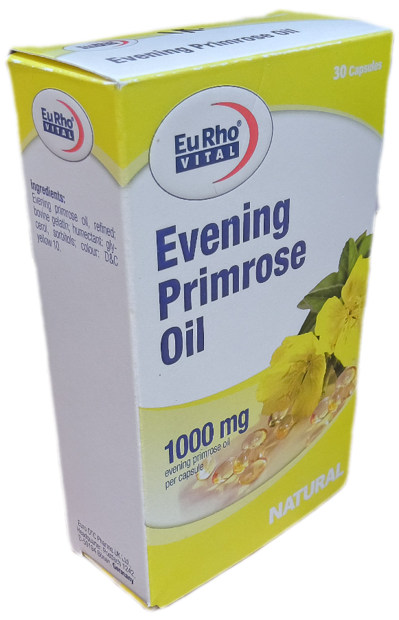 کپسول روغن گل مغربی ۱۰۰۰ میلی گرم، EVENING PRIMROSE OIL EURHO VITAL