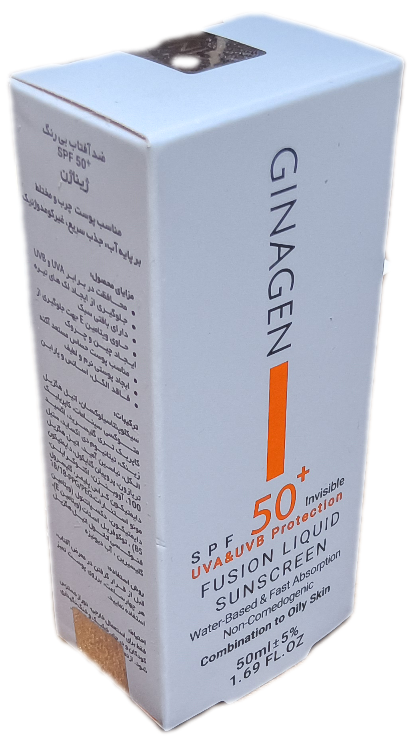 کرم ضدآفتاب بی رنگ اس پی اف +۵۰ ژیناژن پوست چرب و مختلط ۵۰ میلی لیتر، GINAGEN +50 INVISIBLE