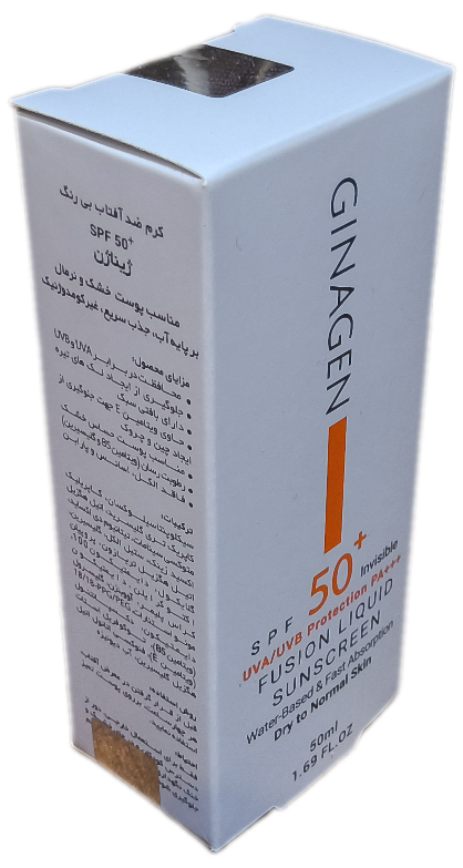 کرم ضدآفتاب بی رنگ اس پی اف ۵۰ پلاس ژیناژن پوست خشک و نرمال ۵۰ میلی لیتر، GINAGEN +50 DRY SKIN
