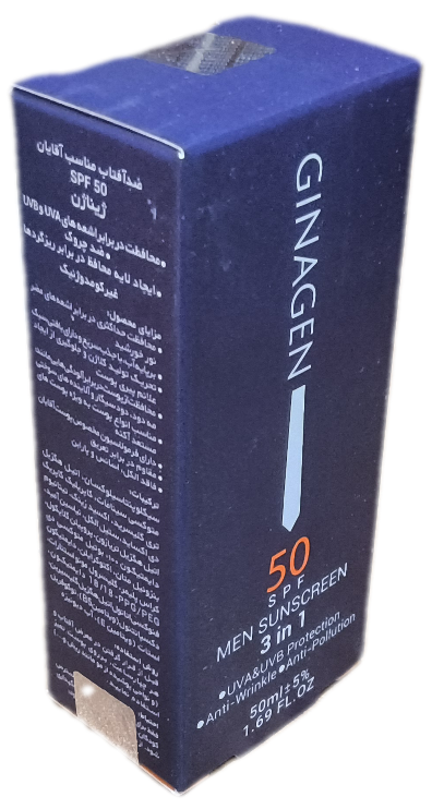 کرم ضدآفتاب مناسب مردان اس پی اف ۵۰ ژیناژن ۵۰ میلی لیتر، GINAGEN SPF 50 MEN