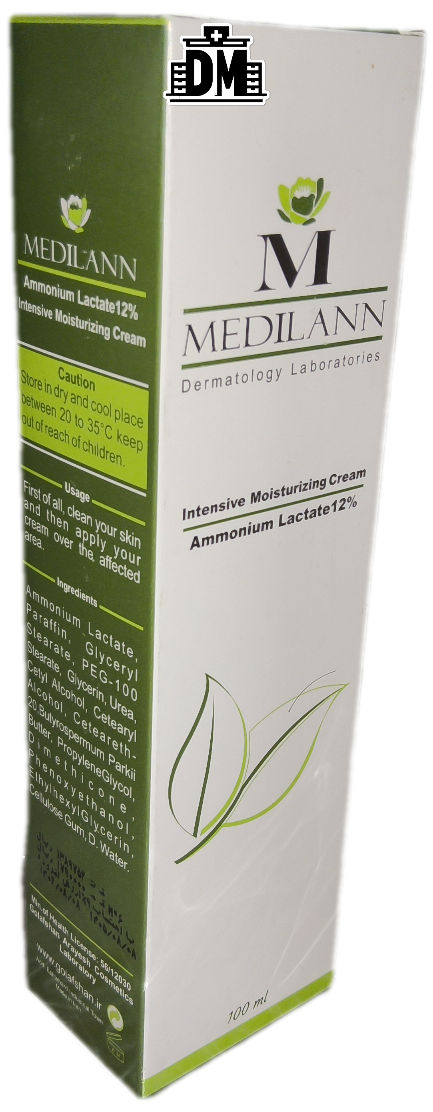 کرم مرطوب کننده قوی آمونیوم لاکتات ۱۲ درصد مدیلن ۱۰۰ میلی لیتر، MEDILANN AMMONIUM LACTATE