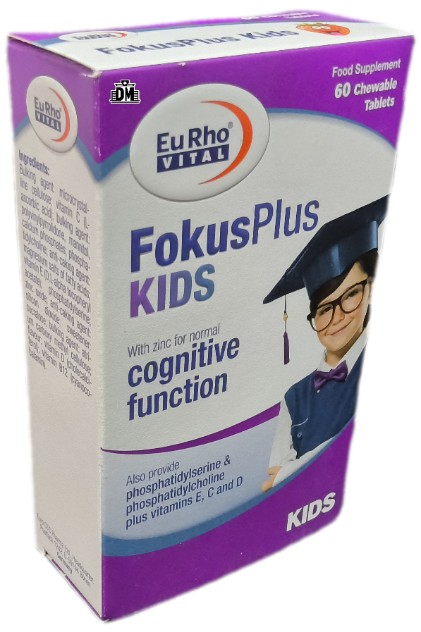 قرص فوکوس پلاس کیدز یورو ویتال ۶۰ عددی، FOKUSPLUS KIDS