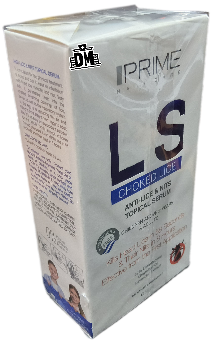 سرم مو برطرف کننده حشرات از بین برنده شپش موی سر پریم، LS CHOKED LICE SERUM 50 ML