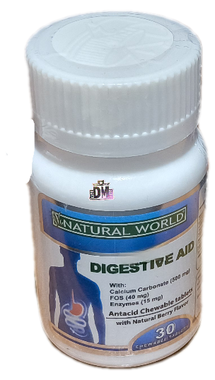قرص جویدنی دایجستیو اید سی عددی، DIGESTIVE AID NATURAL WORLD