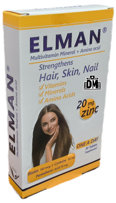 قرص المان مولتی مینرال و آمینواسید سیمرغ عطار 30 عددی،  ELMAN